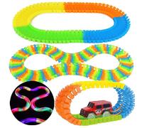 Ensemble De Pistes De Voiture De Course Lumineuses, Jouets De Voiture De Chemin De Fer Flexible, 80 À 400 Pièces