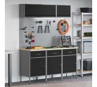 Vidaxl Set De Banc De Travail 8 Pièces En Acier Rouge