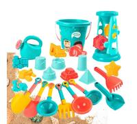 Ensemble de plage pour 23 pièces - Jouet de sable avec seau, pelle, sablier, véhicule de plage, plastique durable, ensemble de jeu ce qui facilite le déplacement entre les emplacements de jeu