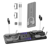 Ensemble de Planche coulissante et Abdominale Pliable pour Pilates, réformateur Multifonctionnel à Domicile avec 2 Accessoires de poussée, Bandes de résistance pour l'entraînement Complet du co Black