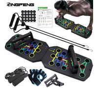 Ensemble de planche de push-up portable, barre multifonctionnelle, équipement de fitness pliable, entraînement de la poitrine, de l'abdomen, des bras et du dos Grey-jump rope