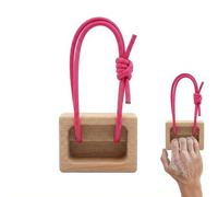 Ensemble de planche d'escalade portable en bois de hêtre - Blocs de préhension à double poche pour entraînement de force des doigts et des avant-bras - Corde réglable et clips métalliques inclus
