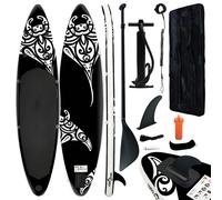 Ensemble de Planche SUP Gonflable 366x76x15 cm Noir Planche à Rame vidaXL