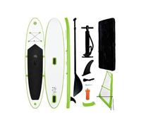 vidaXL Ensemble de planche SUP gonflable avec voile Vert et blanc 92735