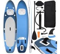 Ensemble de planche SUP gonflable Bleu 300x76x10 cm Noir G