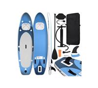 vidaXL Ensemble de Planche SUP Gonflable Planche à Ramer Planche de Surf Planche à Pagaie Kit de Réparation Extérieur Bleu 93385