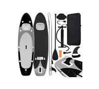 vidaXL Ensemble de Planche SUP Gonflable Planche à Ramer Planche de Surf Planche à Pagaie Kit de Réparation Extérieur Noir 93384