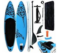 vidaXL Ensemble de planche SUP gonflable 305x76x15 cm Bleu 1 place Résistant aux UV
