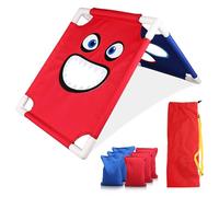 Ensemble de Planches à Cornhole, Jeu de Planches à Cornhole, Monstre Bouche, Jeux Trou maïs pour Adultes et Enfants, Jeux Jardin interactifs Double Face Parent-e