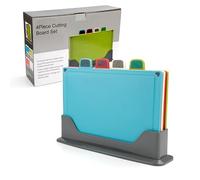 Ensemble de planches à découper colorées pour cuisine, 4 couleurs avec icônes alimentaires, faciles à nettoyer et empêche la contamination croisée des aliments.