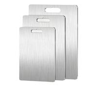 Ensemble De Planches À Découper En Acier Inoxydable - 3 Pièces Planche De Cuisine Antidérapante De Qualité Alimentaire, Tapis De Découpe Facile À Nettoyer, Pour Viande, Légumes, Pâtisseries, Sus
