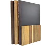 Ensemble de planches à découper en bois qui ressemble des livres, forme livre