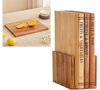 Ensemble de planches à découper livres, rangement facile, 3 pièces en forme bibliothèque bois