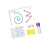Ensemble de planches à dessin de traçage réutilisables pour les jeunes apprenants avec cartes d ' entraînement, 2 stylos, éponge à essuyer et travail en ligne guidé