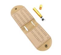 Ensemble de planches de cribbage, jeu de voyage en cuir PU, kit de cribbage portable pliable, interactif comprenant 4 piquets en métal, pique-niques familiaux réactifs, divertissement intérieur et ext