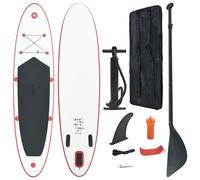 Ensemble de Planches SUP Gonflables Rouge Blanc Paddle Pagaie Surf vidaXL