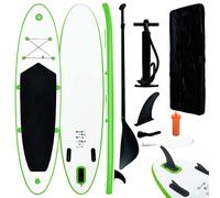 Ensemble de Planches SUP Gonflables Vert et Blanc Surf Planche à Rame vidaXL