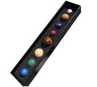 Ensemble de planètes du système solaire - Orbite de roche naturelle, modèle d'univers galaxie, globe minéral poli | Pièce d'espace éducatif, unité cosmique décorative pour bibliothèque, salle de class
