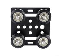 Ensemble de plaques coulissantes pour profils en aluminium de type V, compatible avec rail linéaire en V, acier inoxydable, 65 x 65 (noir)