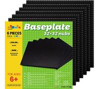 Ensemble de plaques de construction WYSWYG - 6 plaques classiques, base de 25 * 25 cm, compatible avec les grandes marques, noir