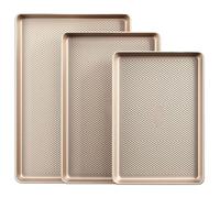 Ensemble de plaques de cuisson antiadhésives pour four, moules de cuisson robustes à motif texturé pour la cuisine quotidienne du, de, des muffins, du, des brownies, du bacon, des