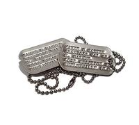 Ensemble de plaques d'identité militaire en acier inoxydable estampé Bucky Barnes de la Seconde Guerre mondiale