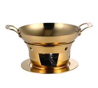Ensemble de plat de buffet rond en acier inoxydable avec cadre et support de carburant pour événements, fêtes, vacances
