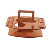 Ensemble de Plateau à Fromage Portable en Bois avec Service à Fromage, Fruits et Noix - Support Amovible en Bois pour 4 Unités Alimentaires avec Support pour Verre