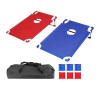 Ensemble de plateau de cornhole - 22,8 x 50 pouces - Grand jeu de lancer de pouf | Jeux de Corn Hole Toss Yard avec 2 planches et 6 sacs de haricots | Jouet d'intérieur portable d'extérieur avec sac