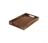 Ensemble de plateau de service rectangulaire en bois pour salon, cuisine, chambre à coucher, affichage décoratif, ottoman, canapé, salle à manger, grandes poignées, étanche, robuste, design élégant