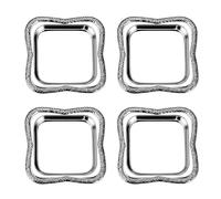 Ensemble de plateaux de service compacts festonnés, lot de 4 assiettes à dessert en métal pour table basse, bonbons, rangement de vanité, assiettes à collation décoratives pour moments de thé, petit à