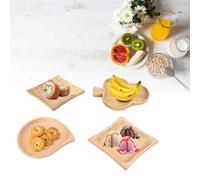 Ensemble de plateaux de service japonais en bois - 4 plateaux d'apéritif en bois massif