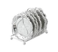 Ensemble de plateaux décoratifs vintage en acier inoxydable - Égouttoir à vaisselle en relief doré, station de service de | Porte-gobelet parfumé pour collations aux fruits pour accessoire