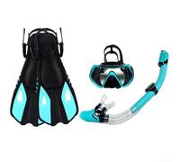 Ensemble de plongée avec tuba avec tuba sec, équipement de plongée anti-fuite pour adultes, masque en verre trempé et ailerons réglables pour adultes, kit d'équipement 3 pièces pour la plongée et la