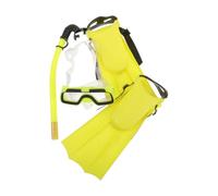 Ensemble de Plongée Tuba pour Garçon et Filles, Taille 30-35 | Palmes, Tube Respiratoire et Lunettes, Usage Mer ou Piscine, Pvc PC Pp Eva, Jaune