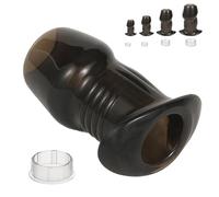 Ensemble de plug anal creux, plug anal tunnel, jouets anaux érotiques, spéculum anal pour lavement, dilatateur anal pour stimulation de la prostate, extenseur anal pour couples (Noir transparent)