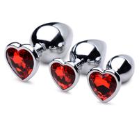 Ensemble De Plug Anal En Pierre Précieuse Rouge En Forme De Cœur Booty Sparks