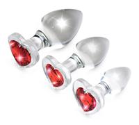 Ensemble De Plug Anal En Verre Rouge En Forme De Gemme