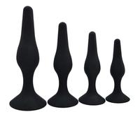 Ensemble de plug anal YMTECH en silicone doux pour la peau, godes avec ventouse solide, plug anal pour hommes femmes couples débutants - 4 tailles (Ø 25 mm, Ø 30 mm, Ø 35 mm, Ø 40 mm)