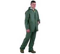 Ensemble de pluie veste et pantalon double enduction PVC vert T2XL - 50203