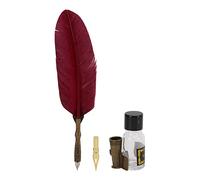 Ensemble de plumes, boîte-cadeau de papeterie rétro avec pointe en acier inoxydable, stylo de calligraphie en plume de hibou élégant pour enseignant, amoureux, camarade de classe (SP108906 rouge vin