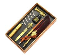 Ensemble de plumes d'oie vintage - Kit stylo plume calligraphie vintage,Ensemble d'encre pour stylo de calligraphie plume avec pointes de rechange, encre, bâtons de sceau de , tampon de sceau,