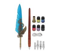 Ensemble de plumes, kit de stylos de calligraphie au style rétro et élégant, avec pointe en acier inoxydable, stylo à encre résistant à l’usure pour l’écriture et le dessin, inclua (SP284711 Golden