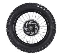Ensemble de Pneus de Bord de Roue Arrière 14 Pouces avec Rotor et Pignon 90/100-14 Remplacement de Poignée Améliorée de L'arbre 15 Mm pour Tao Kayo TSD 110 TD 125（Livré avec du gaz）