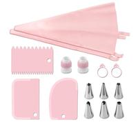 Ensemble de poches à douille et de douilles, Lot de 15 poches à douille réutilisables, sûres et faciles à nettoyer - Kit de douilles de glaçage pour décora