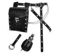 Ensemble De Pochette De Ceinture MéDiéVale 3PCS Pochette De Ceinture En Cuir Deguisement Viking Accessoires Avec Chaînes Amovibles Renaissance Costume De RandonnéE Pour Cosplay Mascarade Halloween