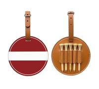 Ensemble De Pochettes Pour Tees De Golf Imprimé Drapeau De La République De Lettonie Avec 5 Tees En Bois Pour L'Entraînement Des Golfeurs Cadeau Parfait Pour Un Mari Un Petit Ami Ou Un Papa Golfeur