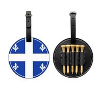 Ensemble De Pochettes Pour Tees De Golf Imprimés Originaux Du Drapeau Du Québec Avec 5 Tees En Bois Comme Organisateur D'Entraînement Pour Golfeurs Cadeau Parfait Pour Un Mari Ami Ou Un Papa Golfeur