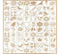 Ensemble de pochoirs animaux et plantes pour peinture sur planches en bois, pochoirs réutilisables pour loisirs créatifs, meubles, textile, album de scrapbooking