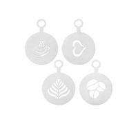 Ensemble de pochoirs artistiques pour café latte, 4 pièces, en | Accessoires de café robustes en acier antirouille, pour cafés professionnels et usage domestique, avec 4